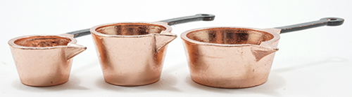 Dollhouse Miniature Copper Pots, 3Pk